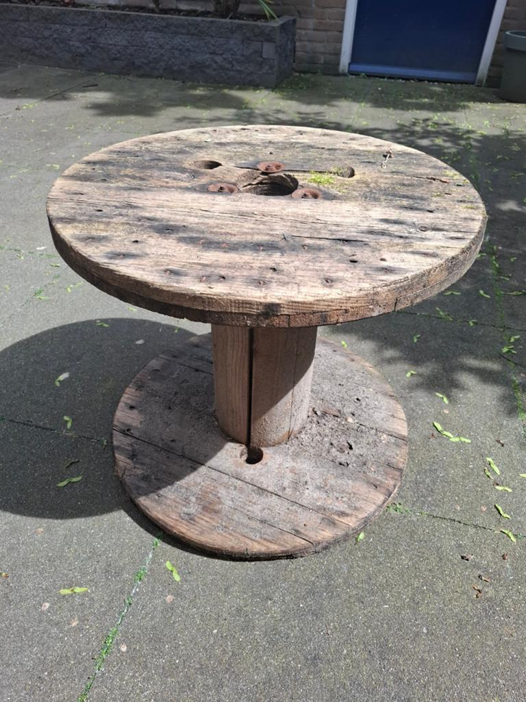 Houten kabel haspel, Huis en Inrichting, Tafels | Salontafels, Ophalen, Gebruikt, 50 tot 100 cm, 50 tot 75 cm