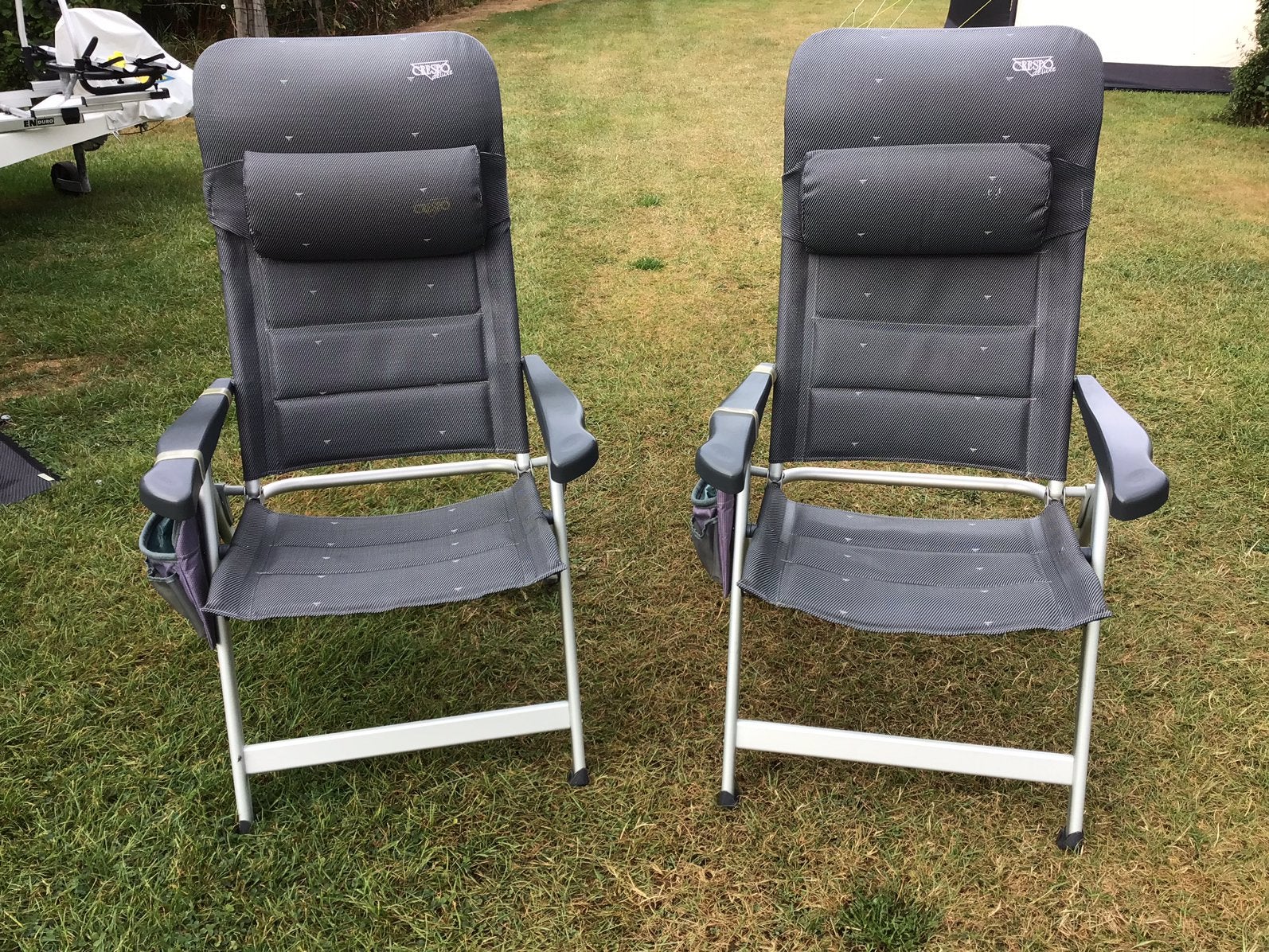 2 Grijze Crespo Campingstoel, Ophalen, Gebruikt, Campingstoel