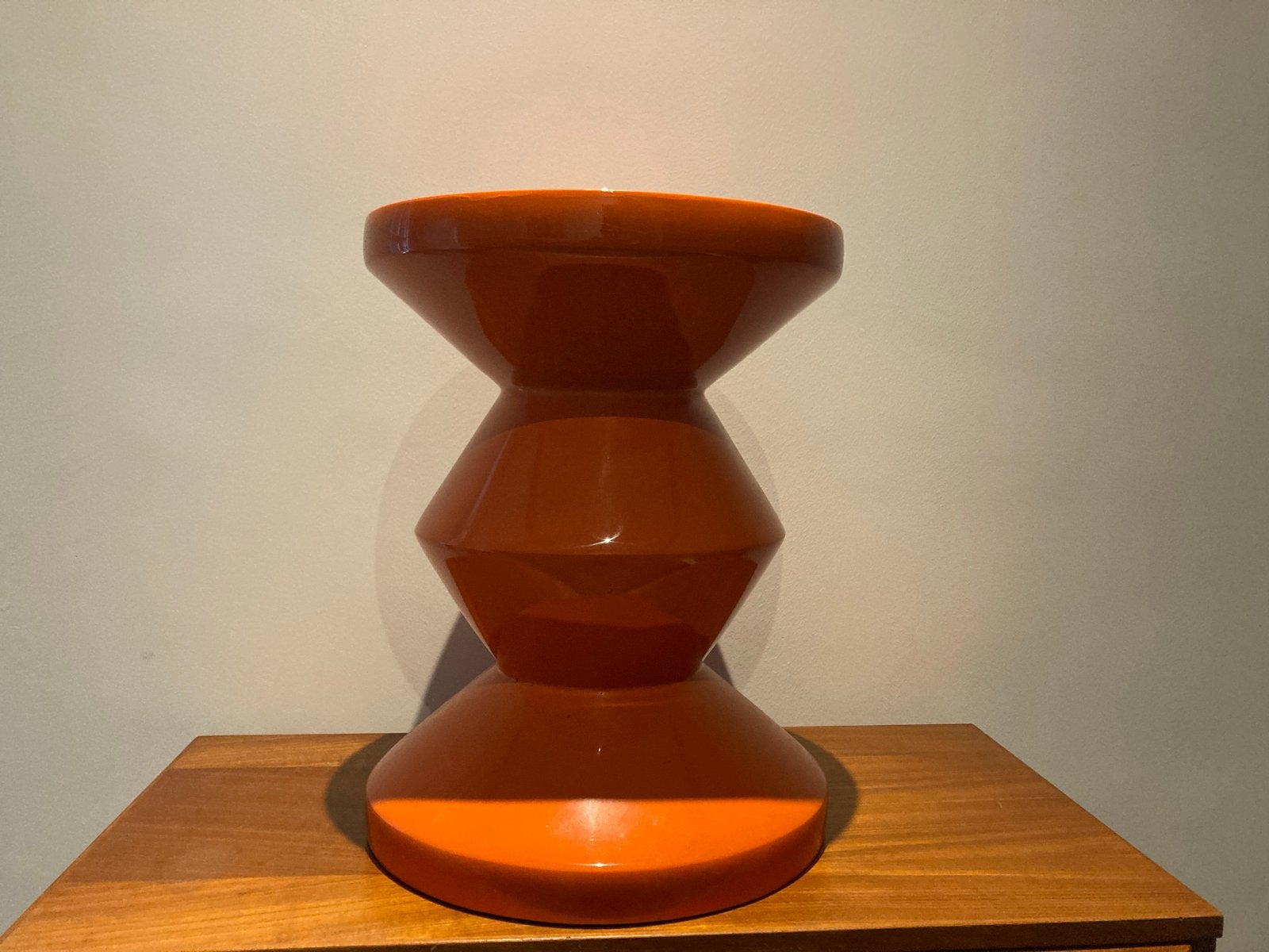 Pols Potten zigzag kruk oranje, Ophalen, Gebruikt, Kunststof