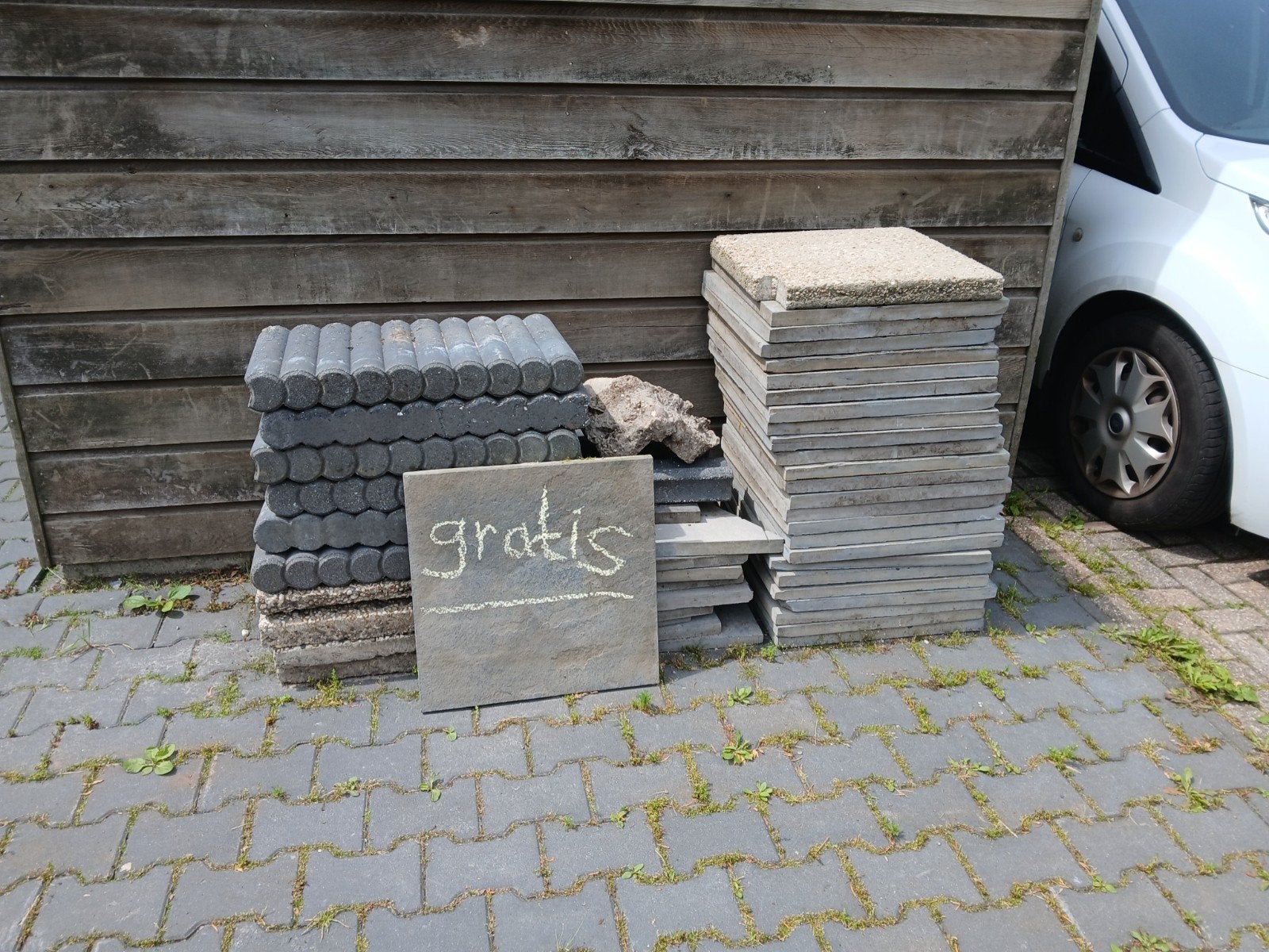 Gratis tegels, Ophalen, Gebruikt, Beton, Terrastegels