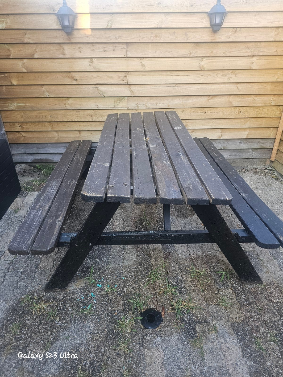 Gratis tuinbank/picknicktafel, Ophalen, Gebruikt, Hout
