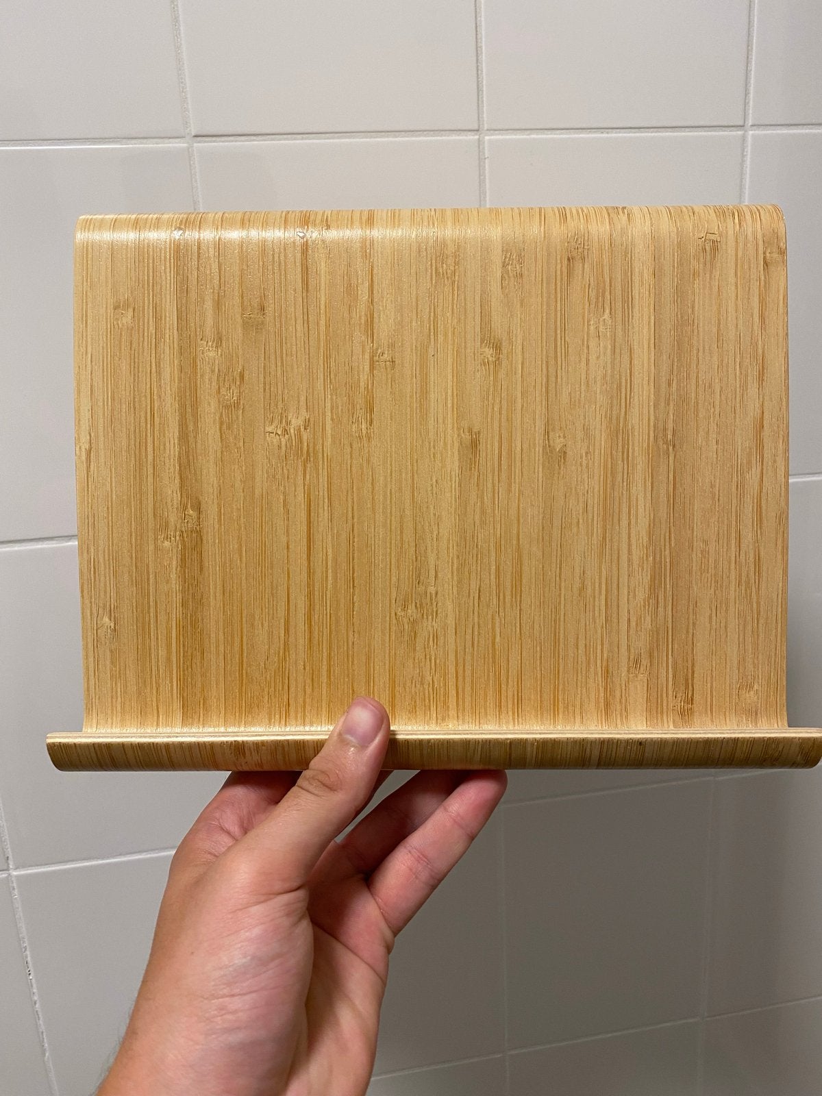 Houten standaard voor tablet, boek of kookboek, Hout, Ophalen of Verzenden, Zo goed als nieuw, Modern