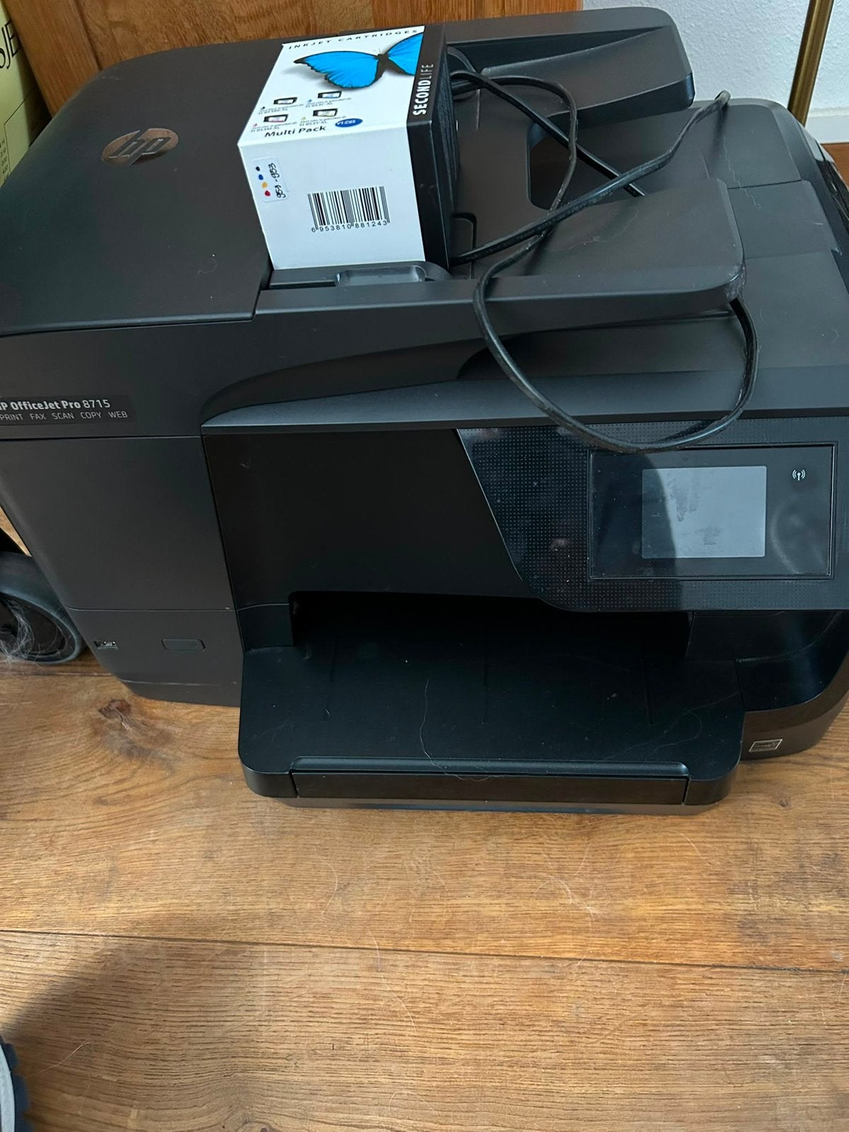 HP office jet pro 8715 met nieuwe inktcartridges., Ophalen, Inkjetprinter, All-in-one, Zo goed als nieuw