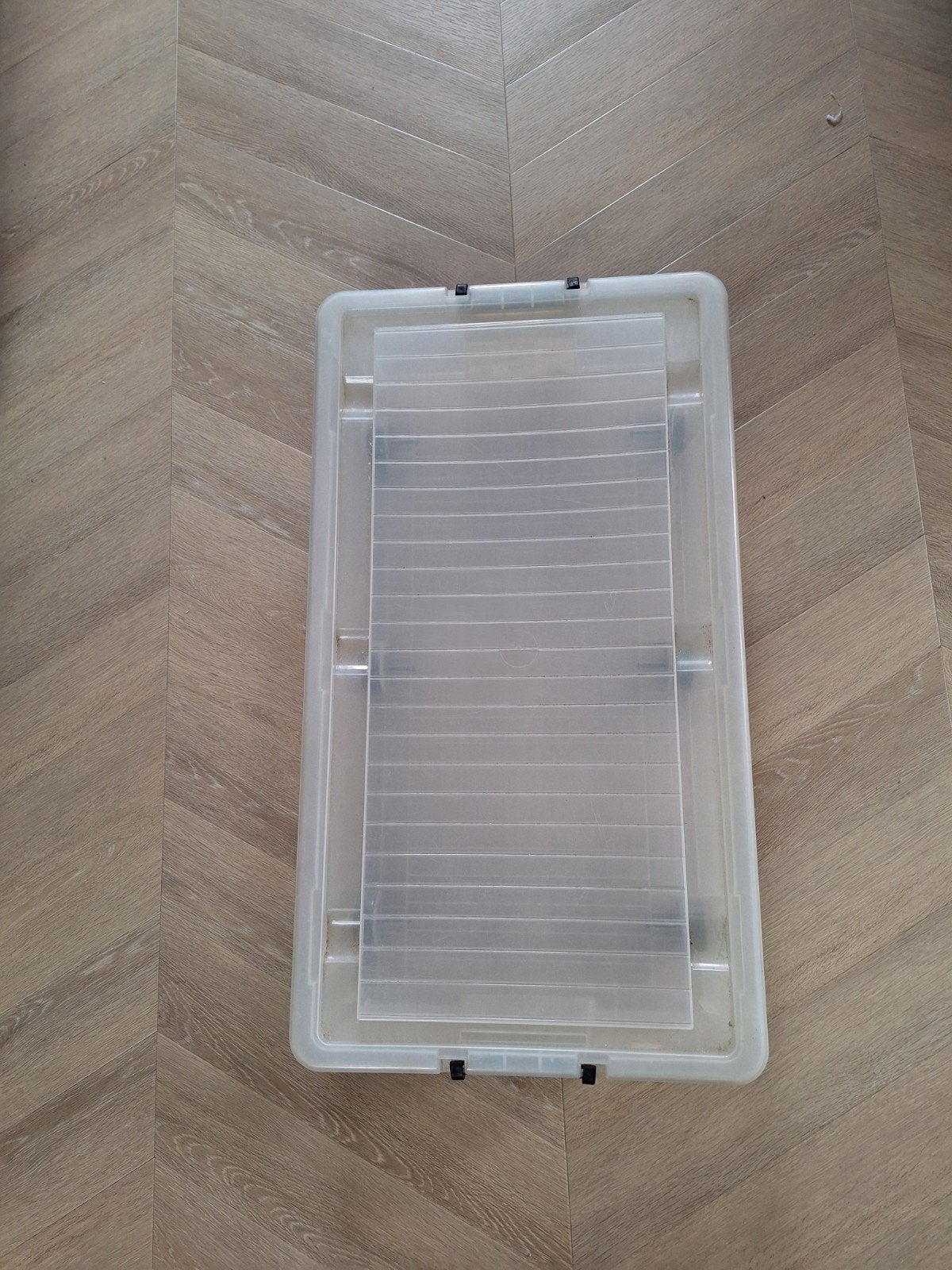 Keter opbergbox op wieltjes - transparant, Ophalen, Gebruikt, 50 tot 100 cm, Minder dan 50 cm