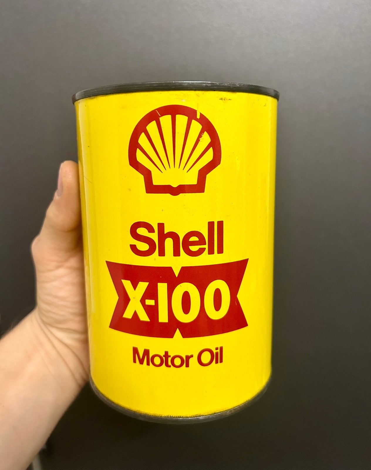 Olieblik olie blik oil can Shell x100 vintage mancave, Verzamelen, Merken en Reclamevoorwerpen, Ophalen of Verzenden, Zo goed als nieuw