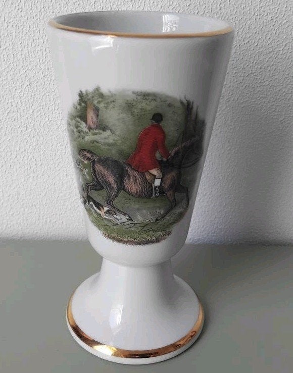 🐎Vintage 🐕Frans 🐎Mazagran beker 🐕Jachttafereel Porselein, Verzenden