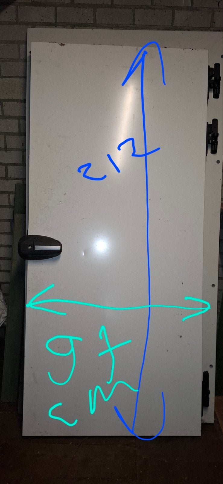 Koelceldeur met kozijn, Kunststof, Gebruikt, Overige typen, 150 tot 225 cm