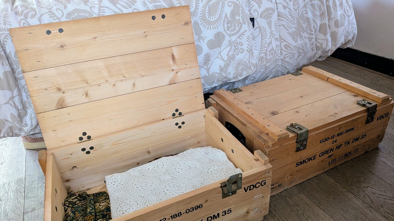 2x Houten kist - 58x41x24 cm, Ophalen, Minder dan 50 cm, Gebruikt, 50 tot 100 cm