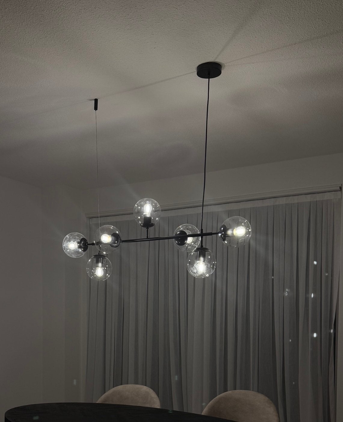 Glazen bollen lamp, Ophalen, Zo goed als nieuw, Glas, G9