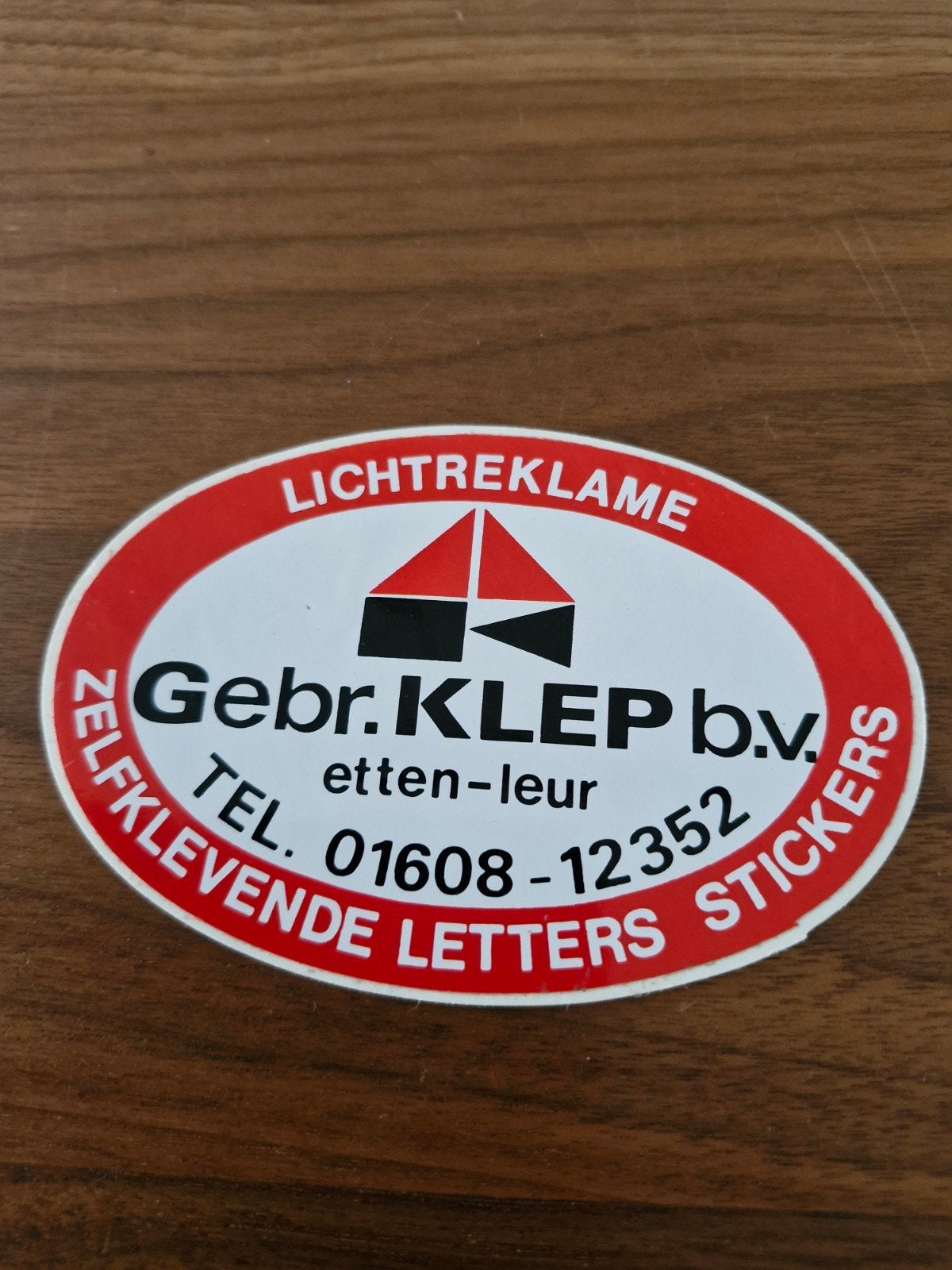 631 Vintage Gebr. KLEP b.v. Lichtreklame Sticker, Ophalen of Verzenden, Sticker