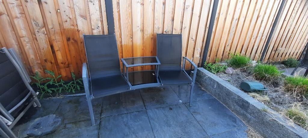 tete-a-tete bankje, Tuin en Terras, Ophalen, Gebruikt, Metaal