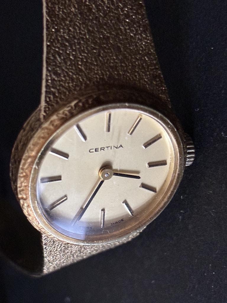 Vintage Certina dameshorloge, 14 krt goud, met aankoopbewijs, Overige merken, Gebruikt, Polshorloge, Ophalen of Verzenden