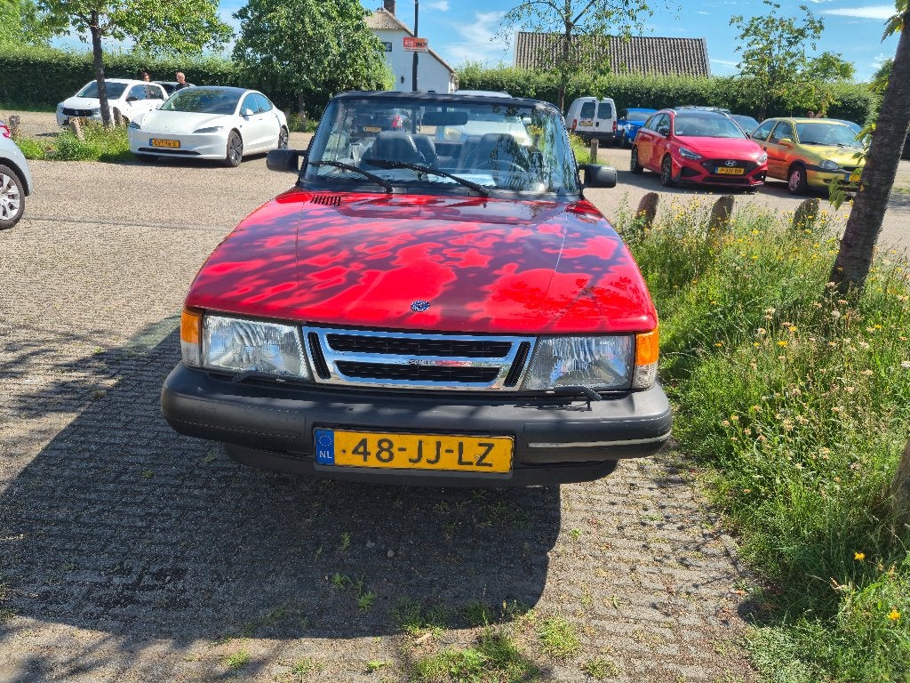 Saab 900 Turbo Cabrio (1992), Auto's, Saab, Particulier, Saab 900, Benzine, Cabriolet, Handgeschakeld, Geïmporteerd, Rood, Zwart
