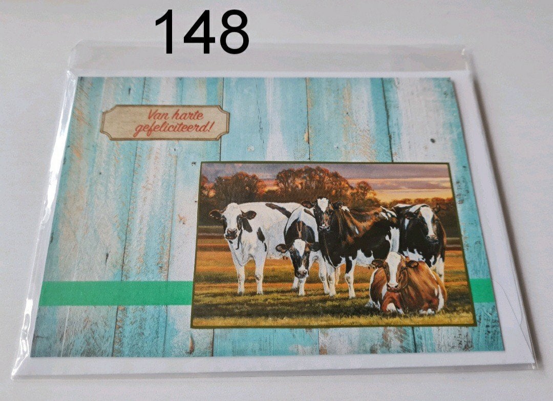 Van harte Gefeliciteerd, koeien kaart 148, Ophalen, Nieuw, Overige thema's