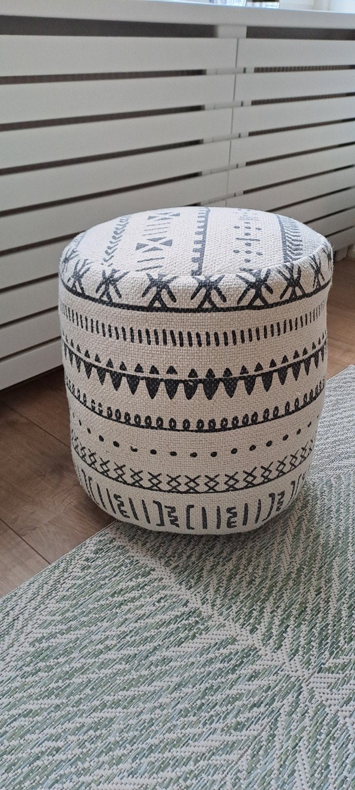 Poef zitkussen met grafisch printje, Ophalen of Verzenden, Zo goed als nieuw, Rond, Stof