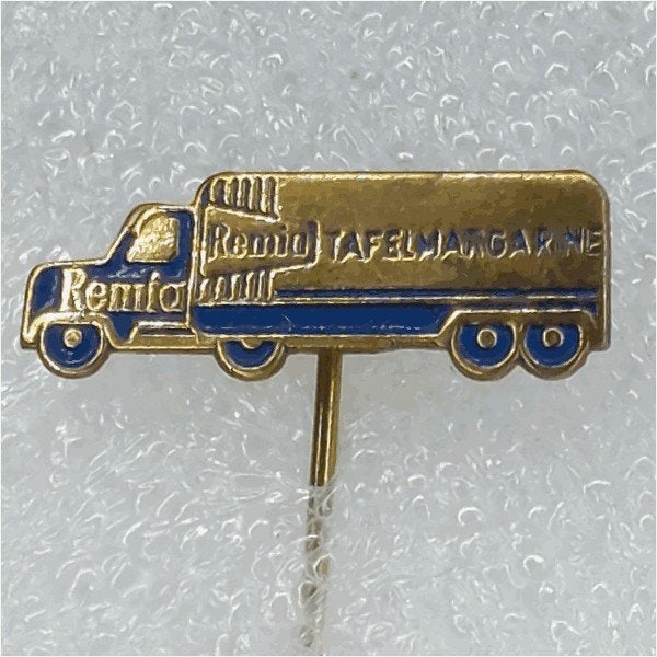 SP0689 Speldje Remia tafelmargarine blauw, Ophalen of Verzenden, Gebruikt, Overige onderwerpen