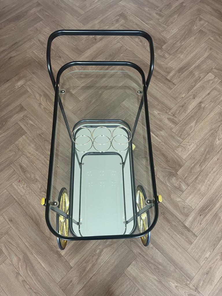 Luxe Dranken Trolley Zwart Goud met Flessenhouder, Ophalen, Gebruikt