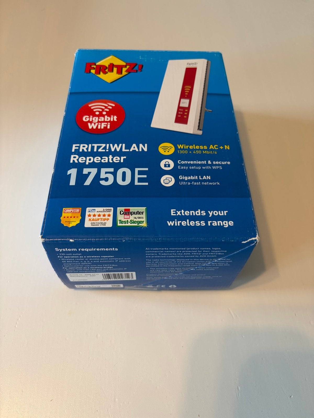 FRITZ!WLAN Repeater 1750E - Gigabite Wifi, Ophalen of Verzenden, Zo goed als nieuw