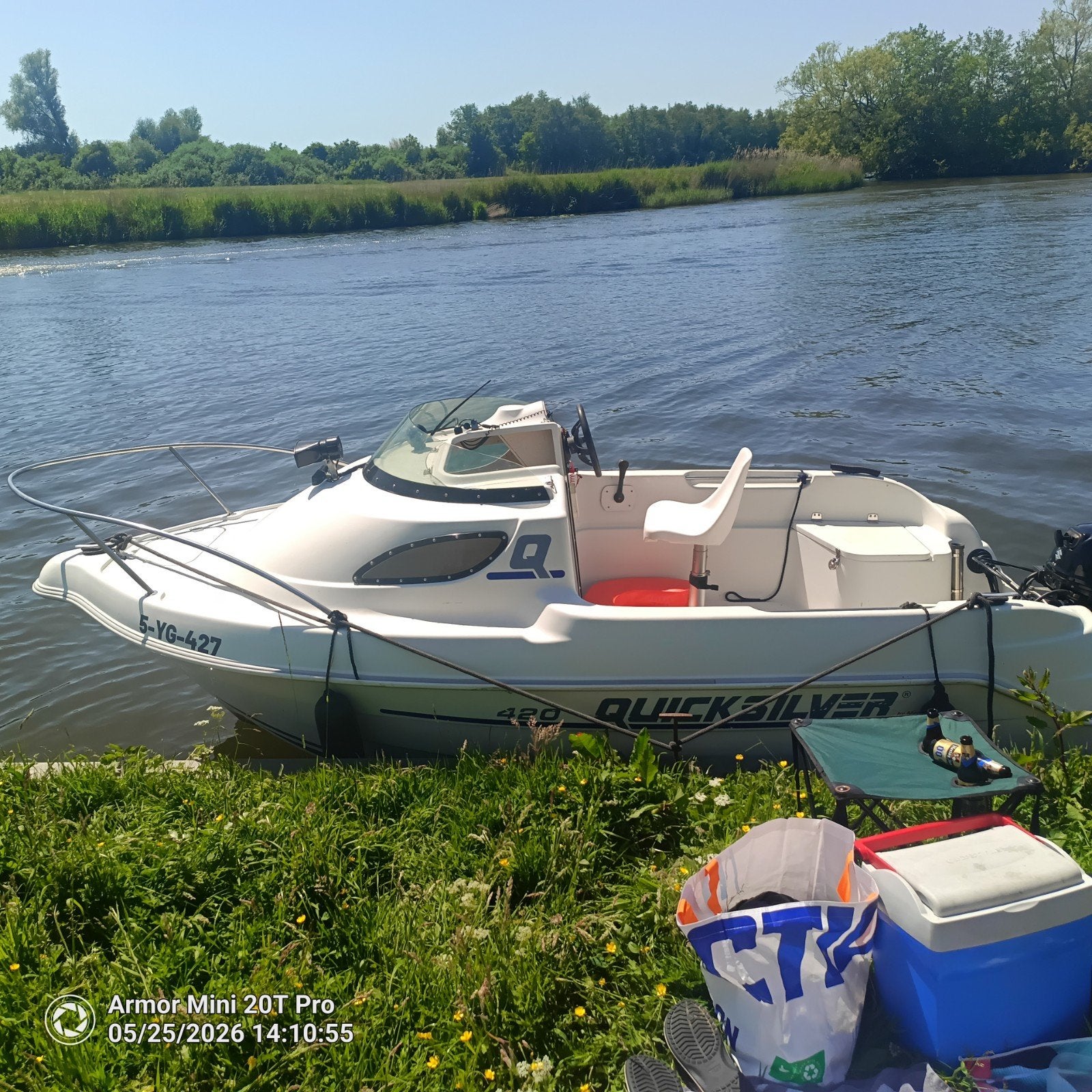 Mooie Quicksilver Cabin boot met 9.9pk motor en trailer, Watersport en Boten, Ophalen, Quicksilver, Trailer