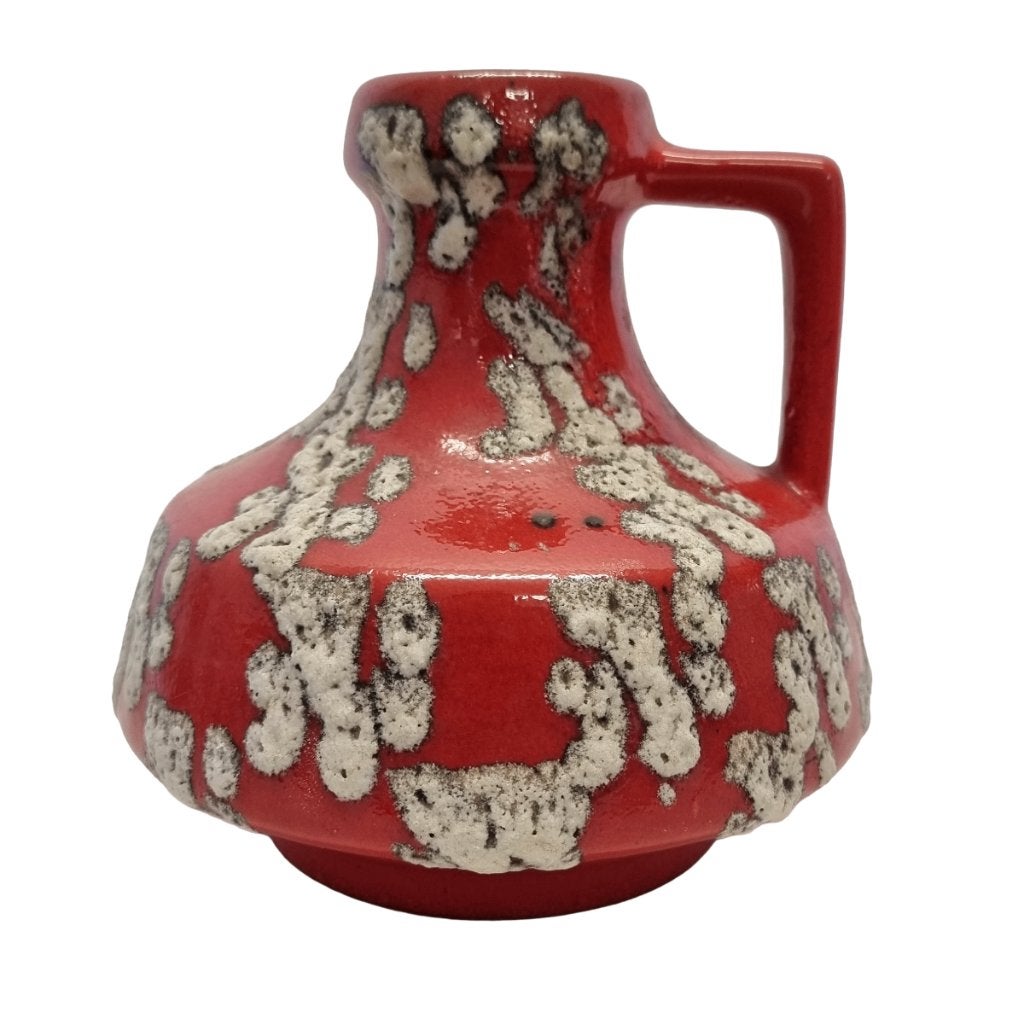 West-Duitse Fat Lava vaas ES-Keramik rood/wit, Ophalen of Verzenden
