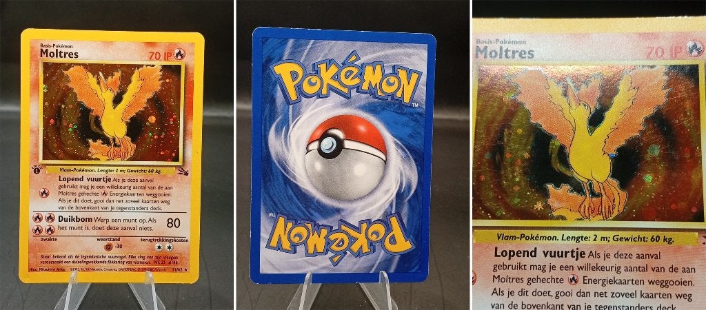 Moltres Fossil first edition Nederlands (FO 12) - Excellent, Hobby en Vrije tijd, Verzamelkaartspellen | Pokémon, Ophalen of Verzenden