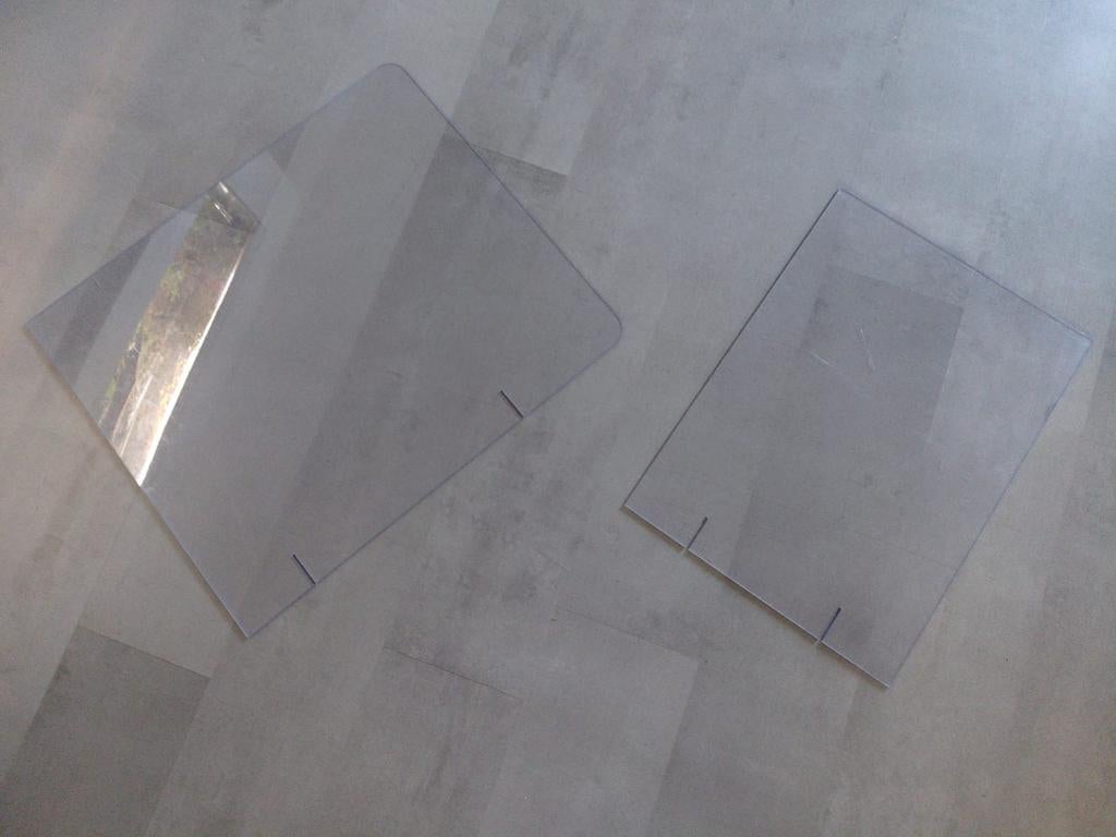 Plexiglas 65cm x 55 cm en 40cm x 55.  4mm dik!, Ophalen of Verzenden