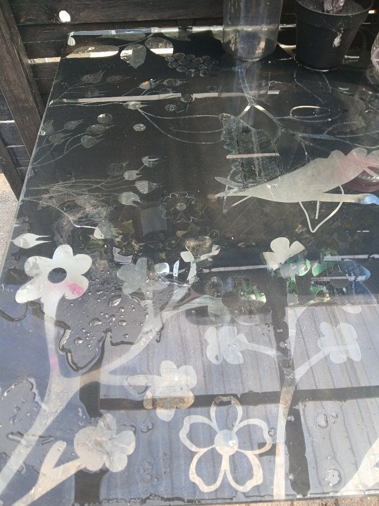Glazen tafel, Huis en Inrichting, Ophalen, 50 – 75, Gebruikt, 100 tot 150 cm