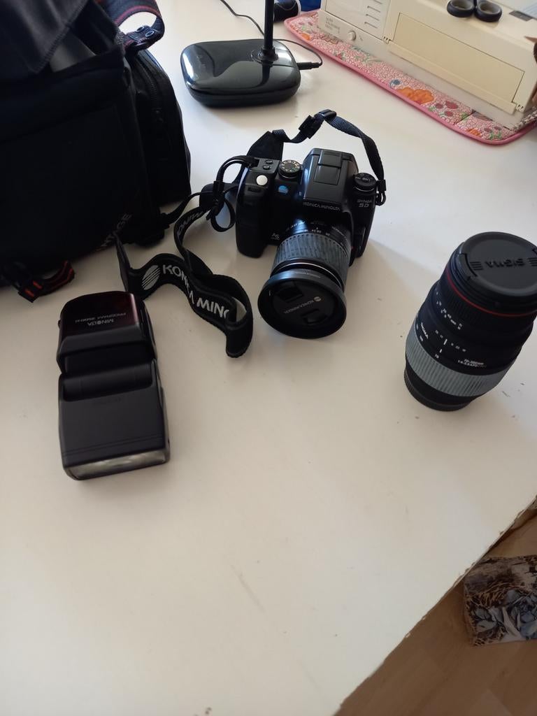 Konica minolta dynax 5 D met toebehoren, Ophalen of Verzenden, Gebruikt, Minolta, 8 keer of meer