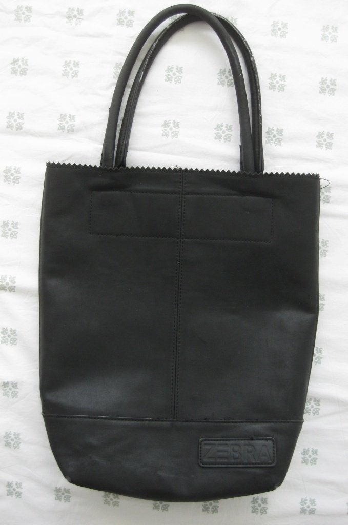 Zebra zwarte tas, leer shopper, Ophalen of Verzenden, Zo goed als nieuw, Zwart, Shopper