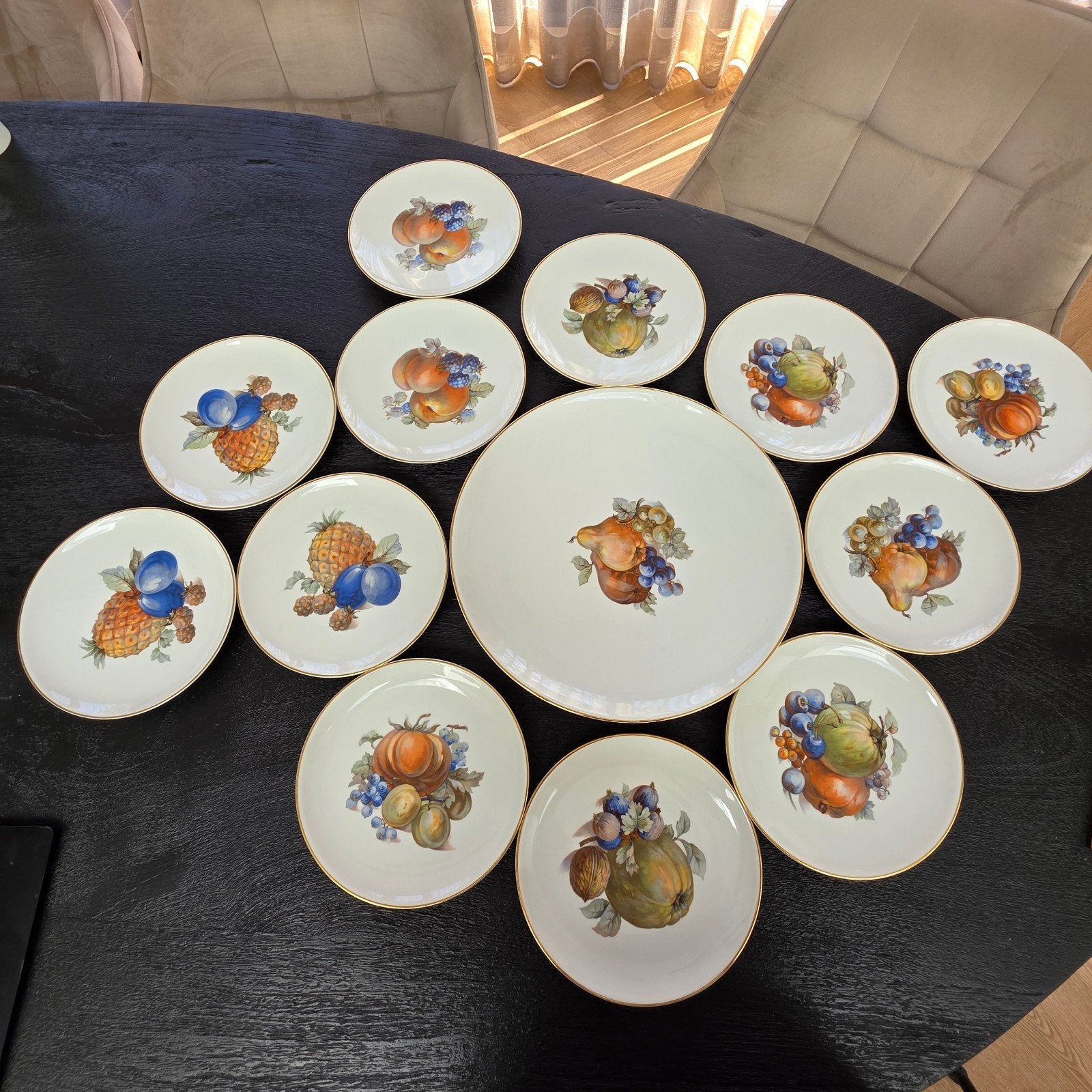 Prachtig 13-delig compleet gebakservies van HUTSCHENREUTHER, Antiek en Kunst, Antiek | Servies compleet, Ophalen of Verzenden