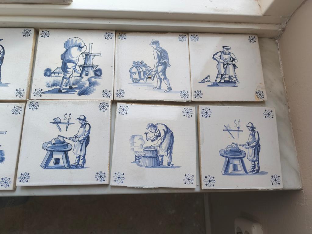 Vintage Delfts Blauwe Tegeltjes - Ambachten en Figuren, Ophalen of Verzenden