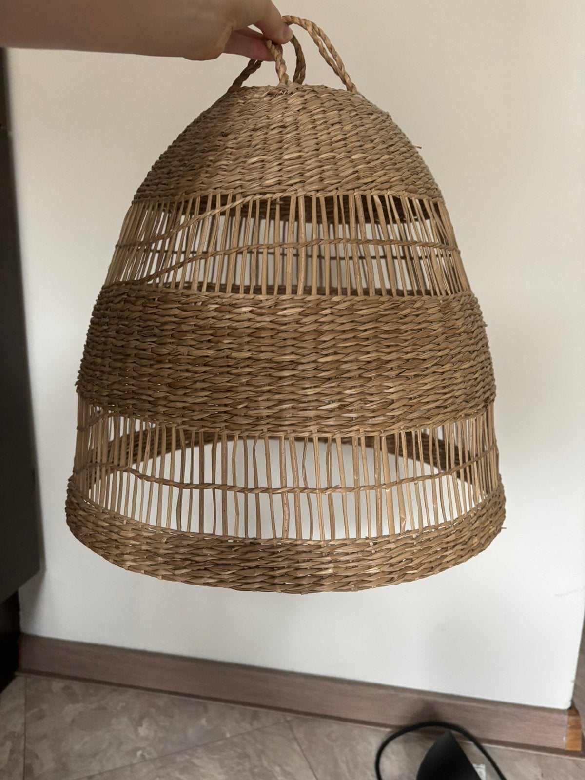 Rotan ikea hanglamp, Ophalen, Zo goed als nieuw, Rond, Hanglamp