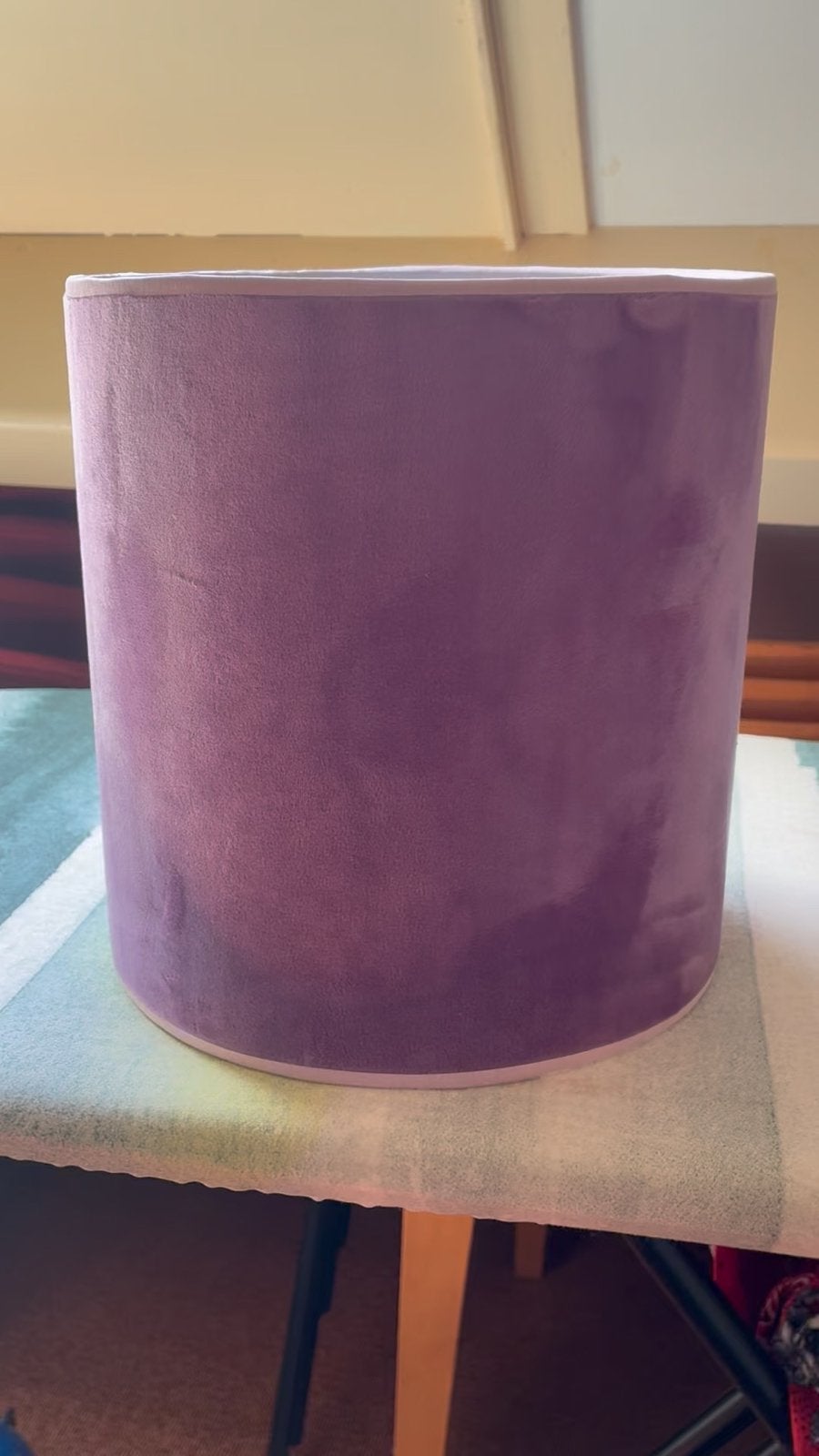 Velours lampenkap paars/lila, Ophalen of Verzenden, Zo goed als nieuw, Rond, Minder dan 25 cm
