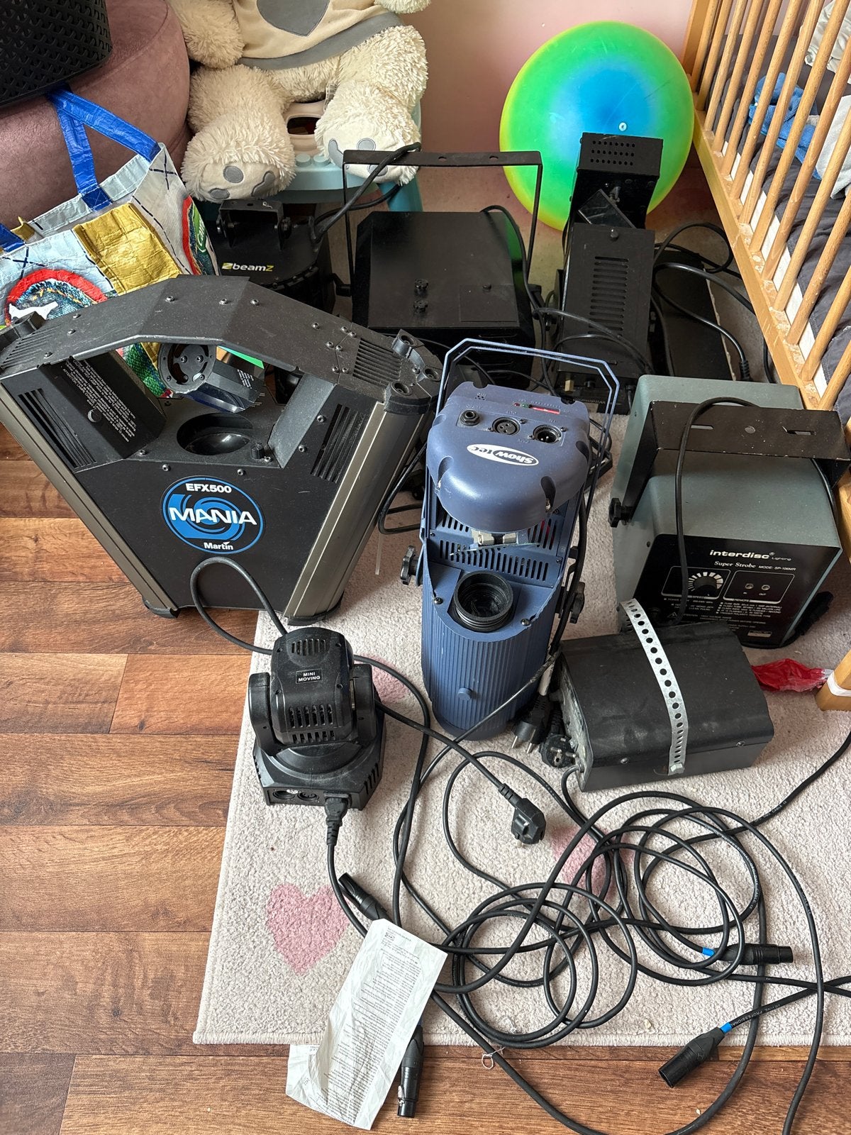 Partij Disco Lampen en Rokmacines kabels, Ophalen, Gebruikt, Licht, Geluidgestuurd