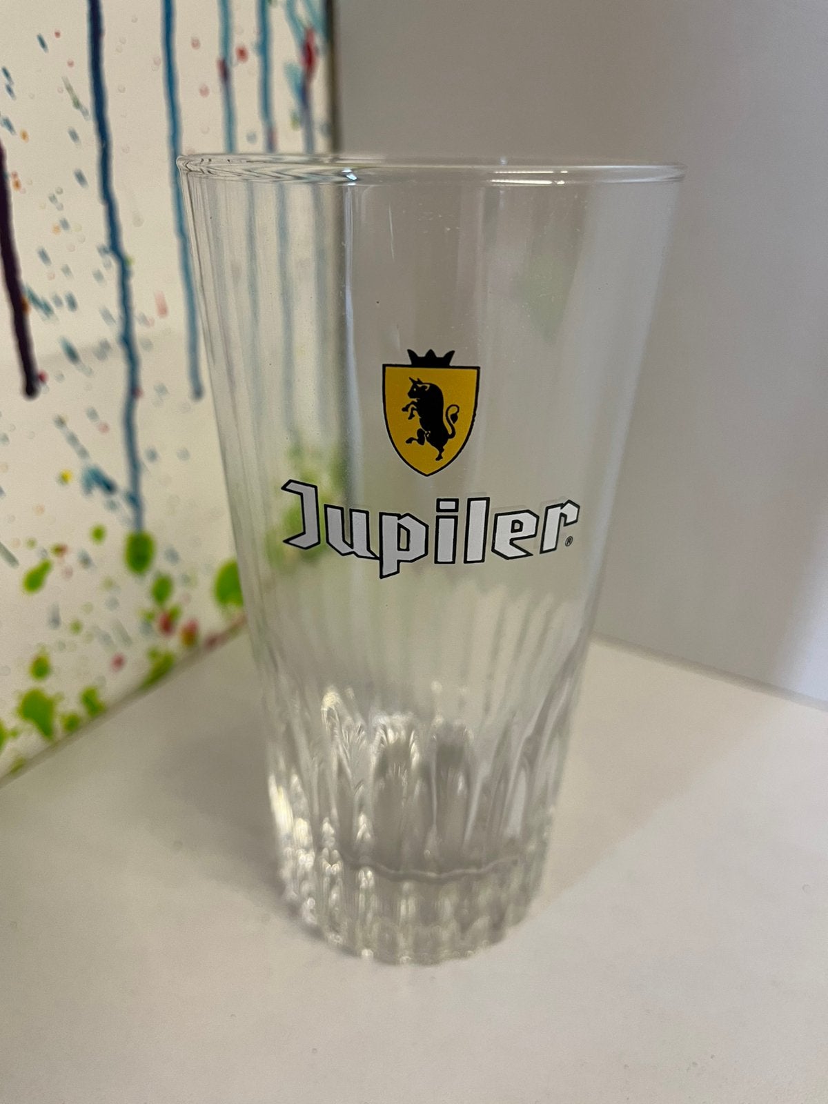 Jupiler bierglazen set van 12 glazen, Verzamelen, Ophalen of Verzenden, Nieuw, Glas of Glazen, Jupiler