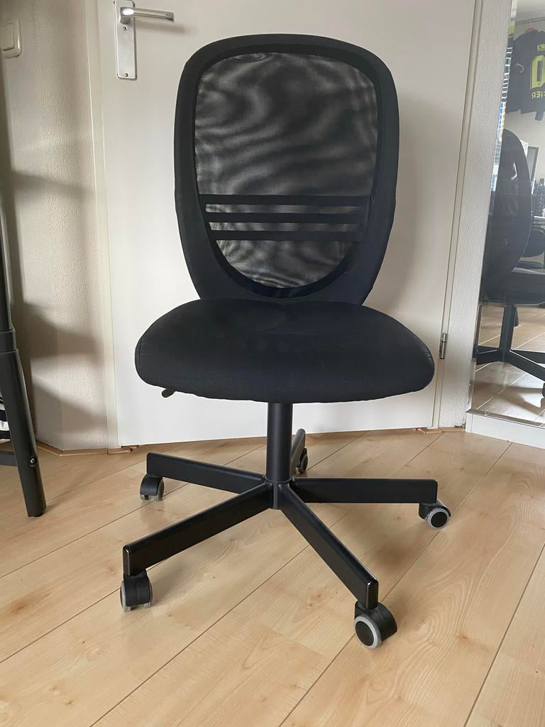 Bureaustoel (Flintan Ikea) zo goed als nieuw., Ophalen, Zwart, Zo goed als nieuw, Bureaustoel