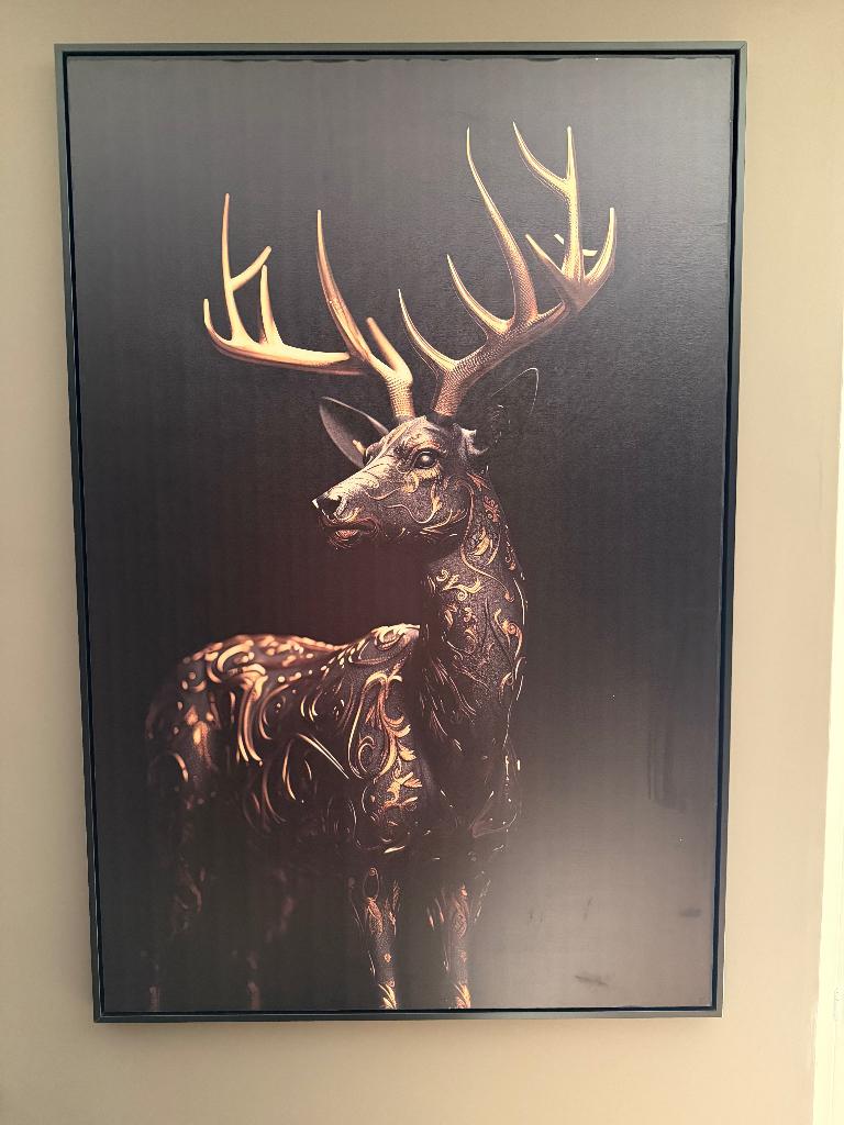 Canvas Hert, Huis en Inrichting, Ophalen, Gebruikt, 125 cm of meer, Foto of Poster