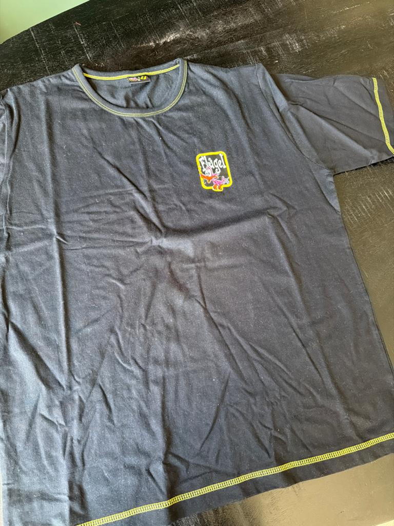 Flügel T-shirt Maat L - Zwart met logo en tekst, Kleding | Heren, Ophalen, Zo goed als nieuw, Maat 52/54 (L), Zwart