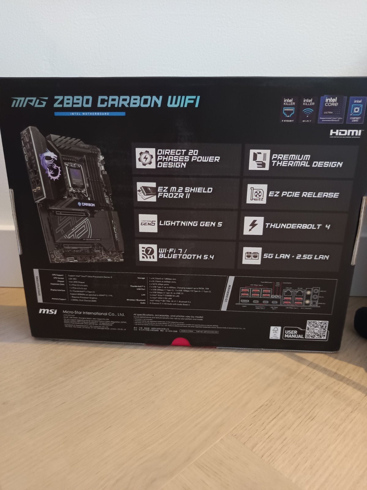 Moederbord MPG Z890 carbon wifi, LGA 1851, Nieuw, Ophalen of Verzenden, ATX
