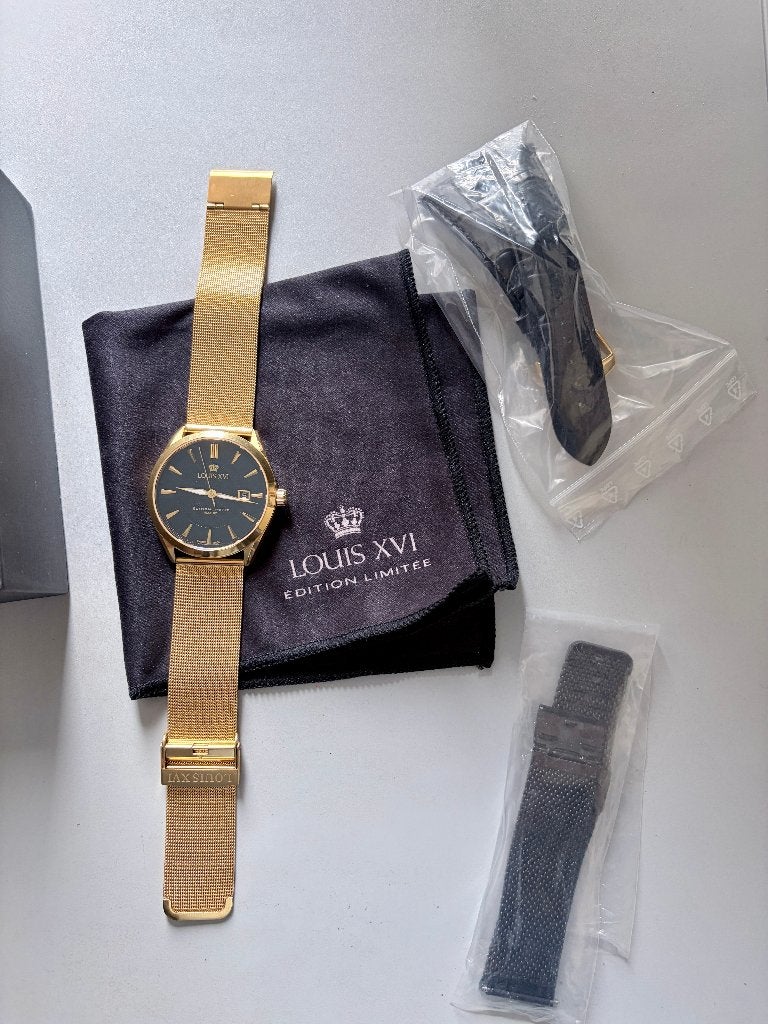 Louis XVI Amaury 997 Swiss Made – Inclusief 2 Extra Bandjes, Overige merken, Staal, Polshorloge, Nieuw
