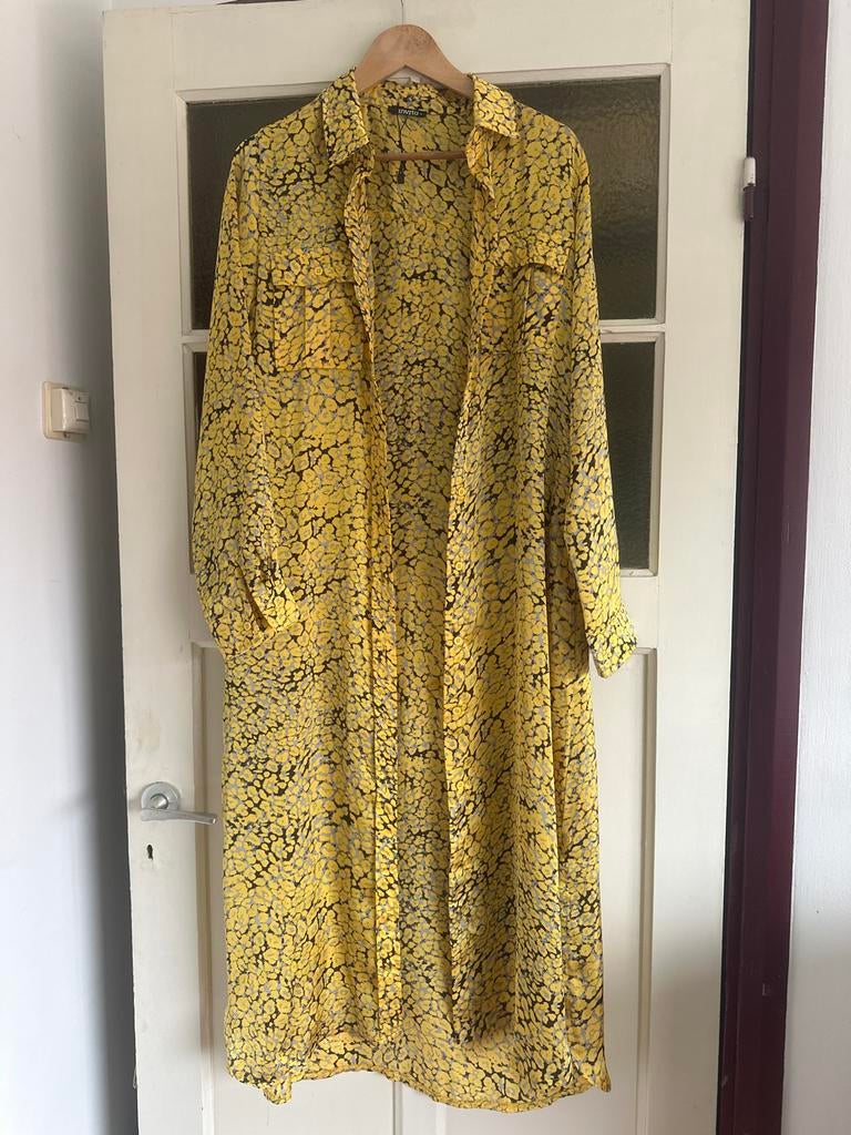 Invito Gele Maxi Jurk met Print - Maat M, Kleding | Dames, Maat 38/40 (M), Geel, Ophalen of Verzenden, Zo goed als nieuw