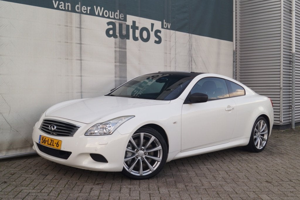 Infiniti G Coupé 37 S 320pk Automaat Premium -LEER-ECC-S.DA, Auto's, Automaat, Gebruikt, Wit, Bedrijf