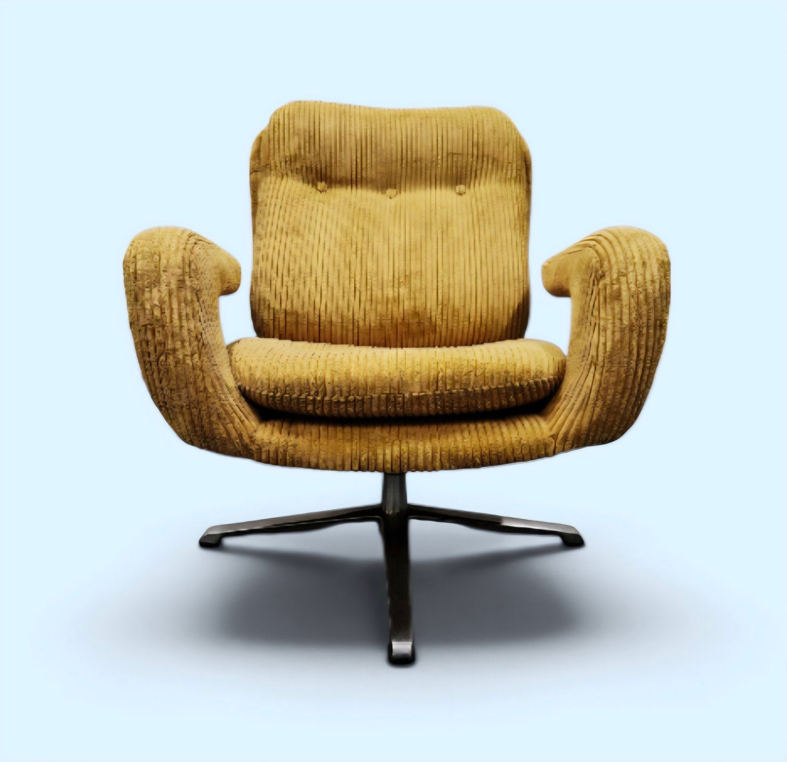 Foto 11 van vintage draaifauteuil Romefa nieuw bekleed jaren 60 ribstof