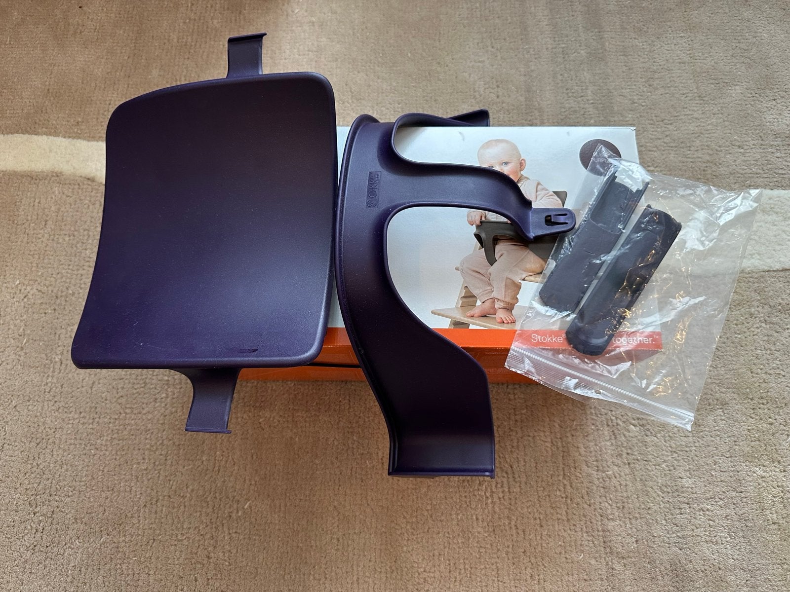 Stokke Tripp Trapp Baby Set - Plum Purple, Kinderen en Baby's, Ophalen of Verzenden, Zo goed als nieuw, Meegroeistoel, Aanschuifbaar