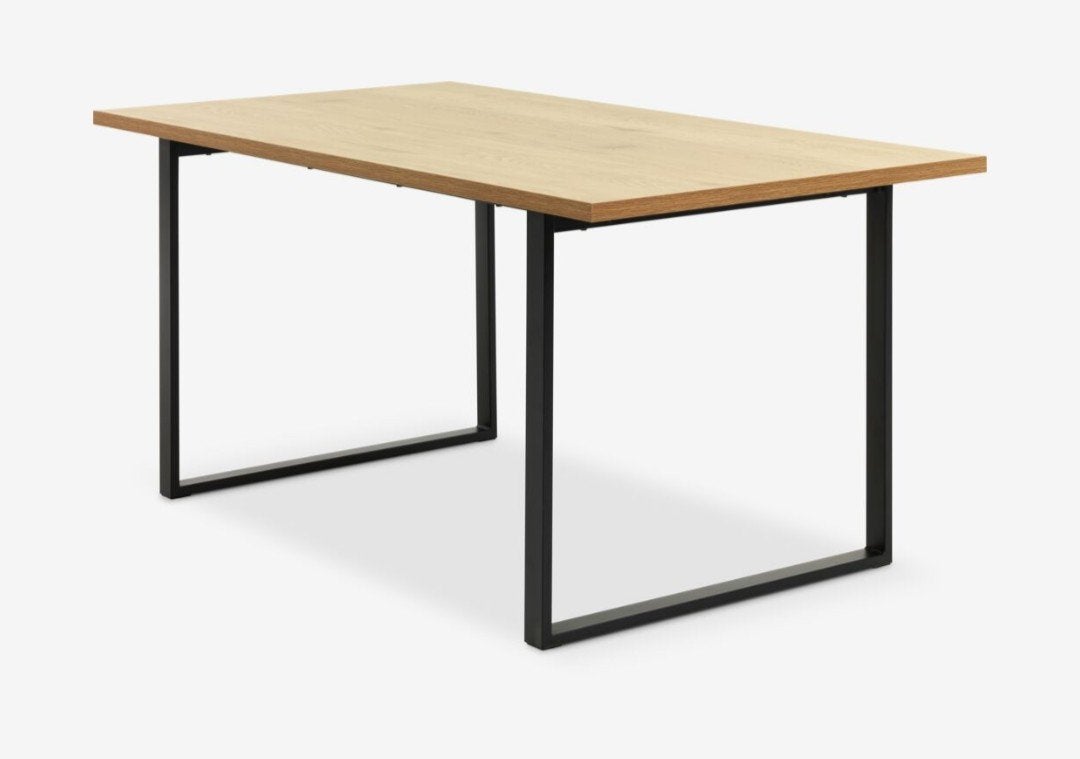 Eettafel AABENRAA 90x160 warm eiken kleur/zwart, Huis en Inrichting, Tafels | Eettafels, Ophalen, Modern, Industrieel, 50 tot 100 cm
