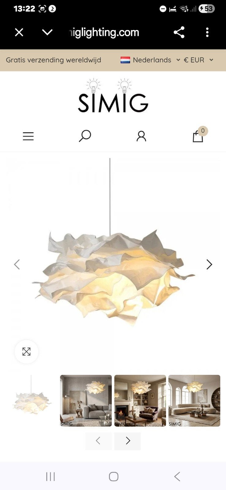 2  nieuw lamp. Unieke schelpen kroonluchter - Boheemse stijl, Ophalen of Verzenden, Zo goed als nieuw, Overige materialen, Boheems, Kust, Natuurlijk
