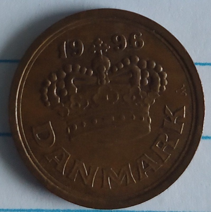 deense munt 50 ore uit 1996, volgnr 77, Ophalen of Verzenden, Overige landen, Losse munt