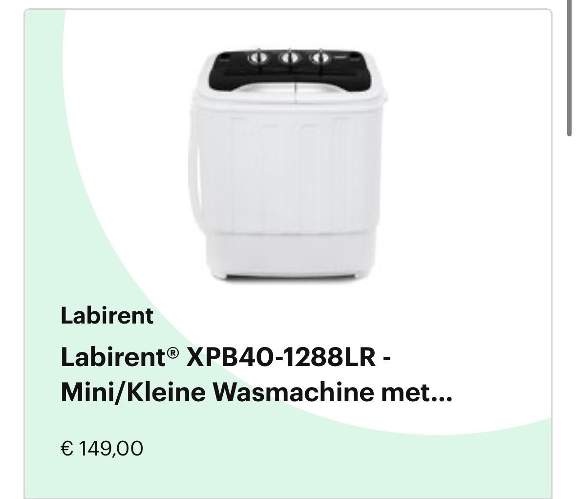 Labirent Mini Wasmachine XPB40-1288LR - Compact & Draagbaar, Witgoed en Apparatuur, Wasmachines, Ophalen, Minder dan 85 cm, Minder dan 4 kg