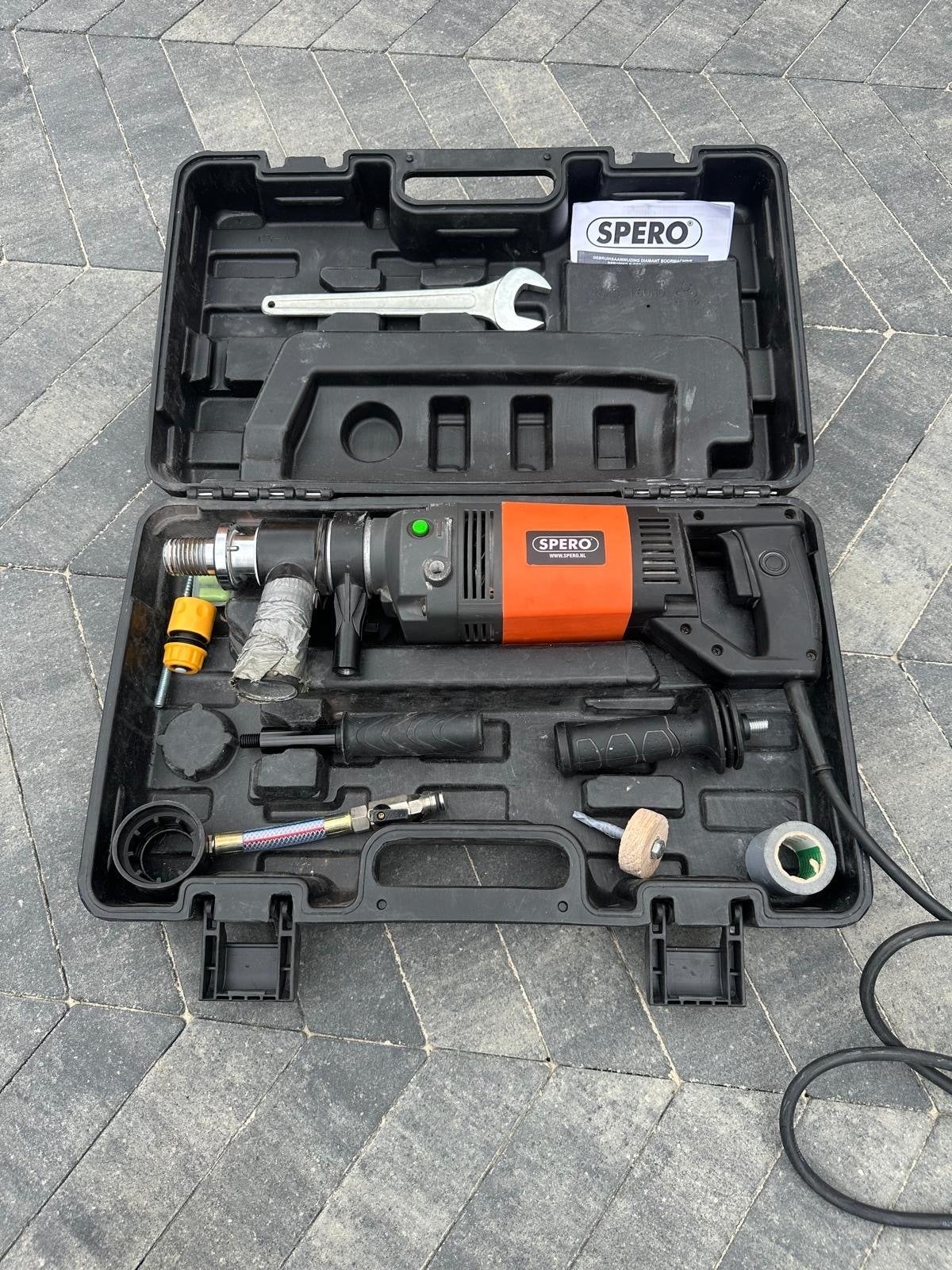 Spero diamantbetonmachine perfect voor nat en droog boren, Ophalen of Verzenden, Zo goed als nieuw, 600 watt of meer, Boormachine