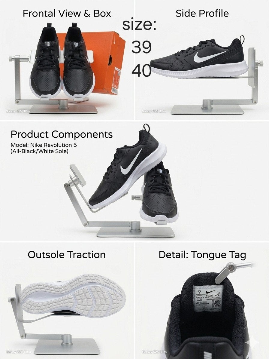 Nieuwe Nike Revolution 5 Sneakers - Zwart/Wit 2+1 gratis, Zwart, Nike, Nieuw, Ophalen of Verzenden